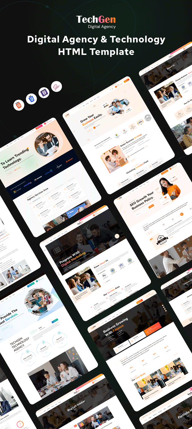 TechGen - Digital Agency & Technology HTML Template - 1