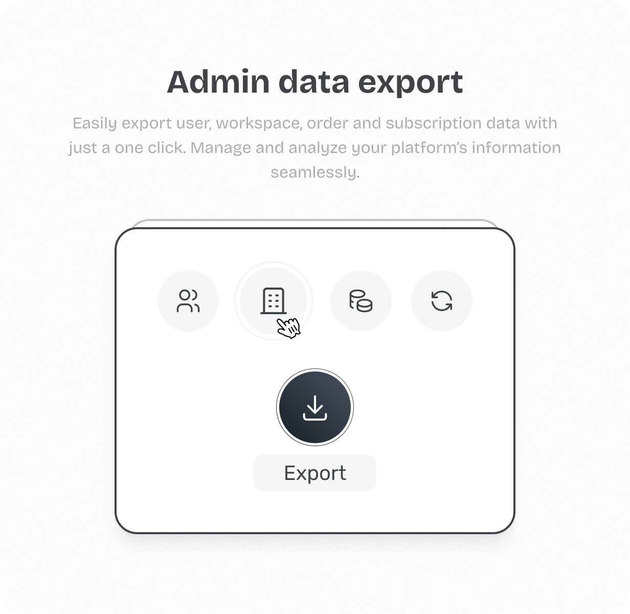 Admin data export @heyaikeedo #aikeedo