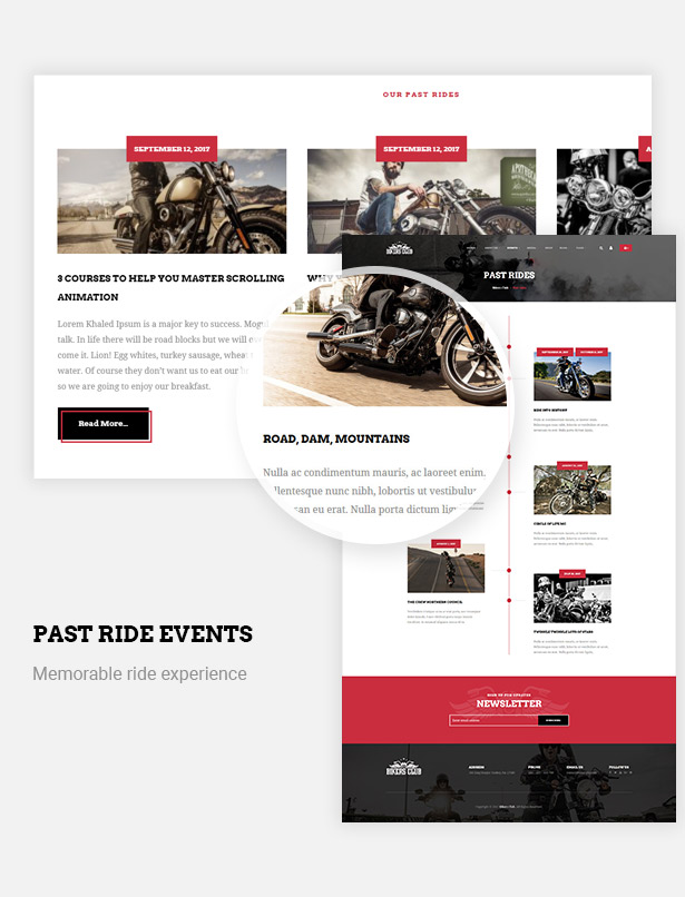 past rider events in Bikersclub Motorcycle WordPress Theme