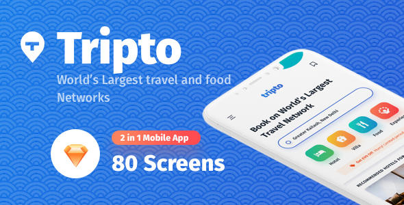 Tripto - Travel and Food Mobile App UI-kit