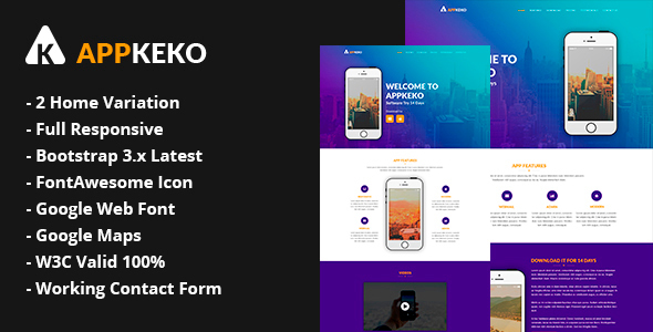 APPKEKO - App Landing Page HTML Template - Apps Technology