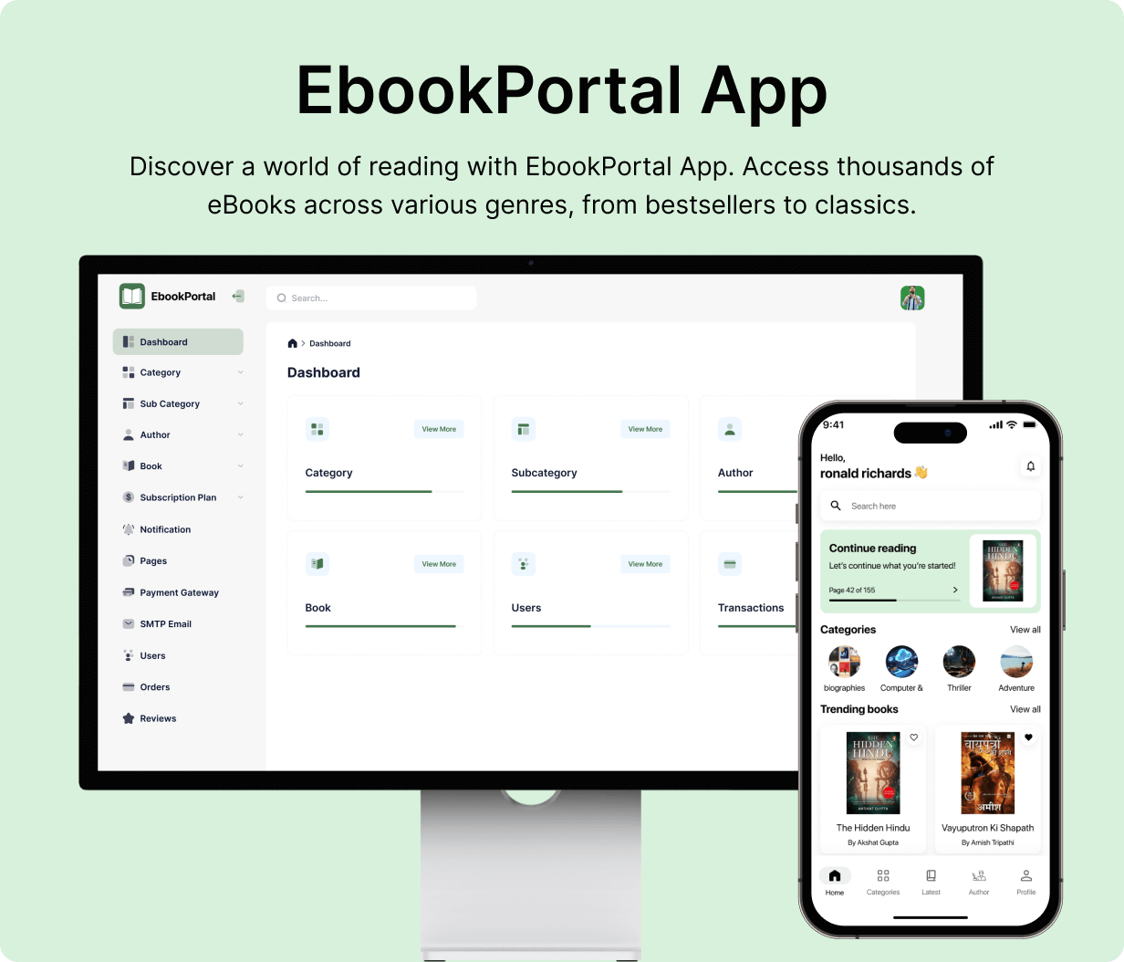 EbookPortal: Ebook Full App in Flutter with NodeJs Backend | ReadHub App Template - 5