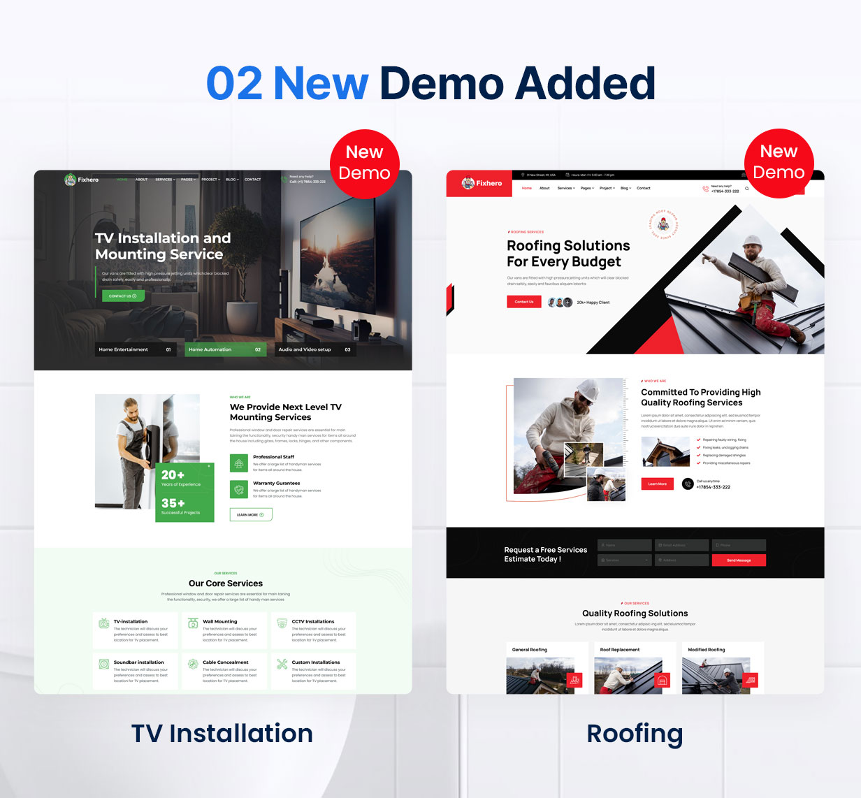 New Demo - Roofing Services & TV Installations