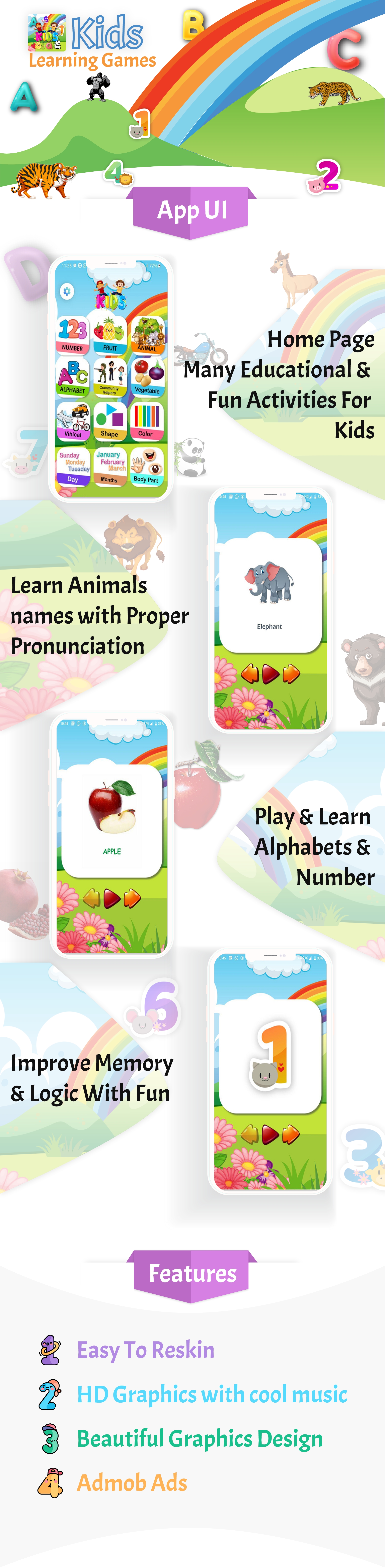 Preschool Kids learning game - Best Kids Pre School Learning Game -Educational App - 1