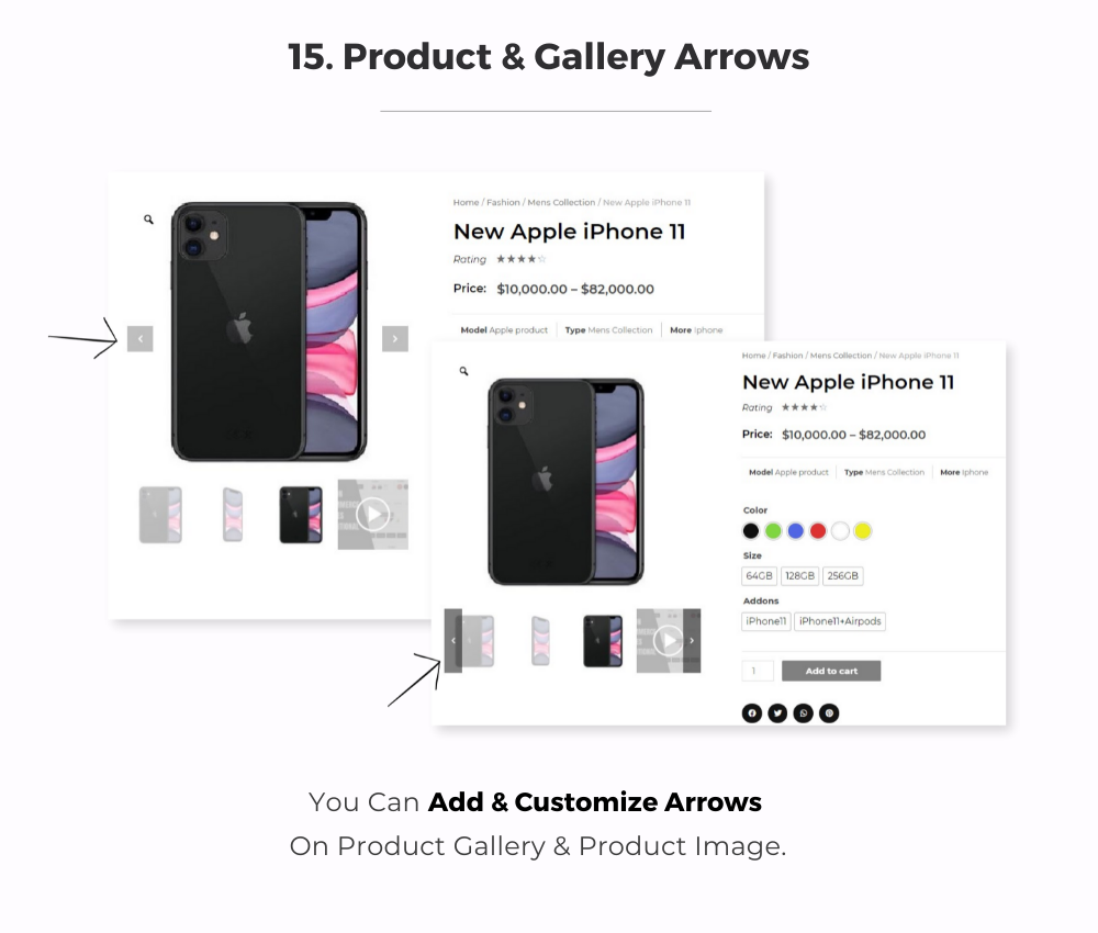 WooCommerce Gallery Arrows