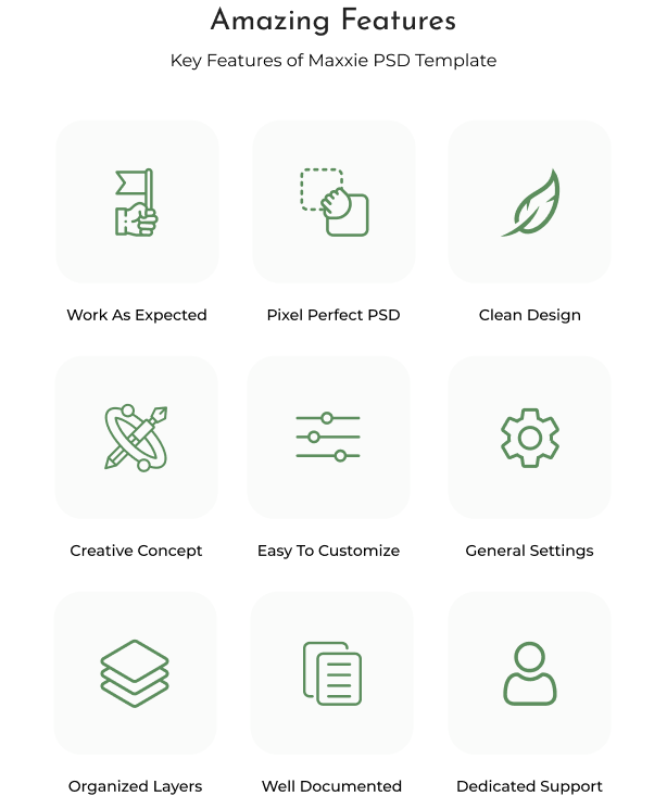 Amazing Features of Maxxie PSD Template
