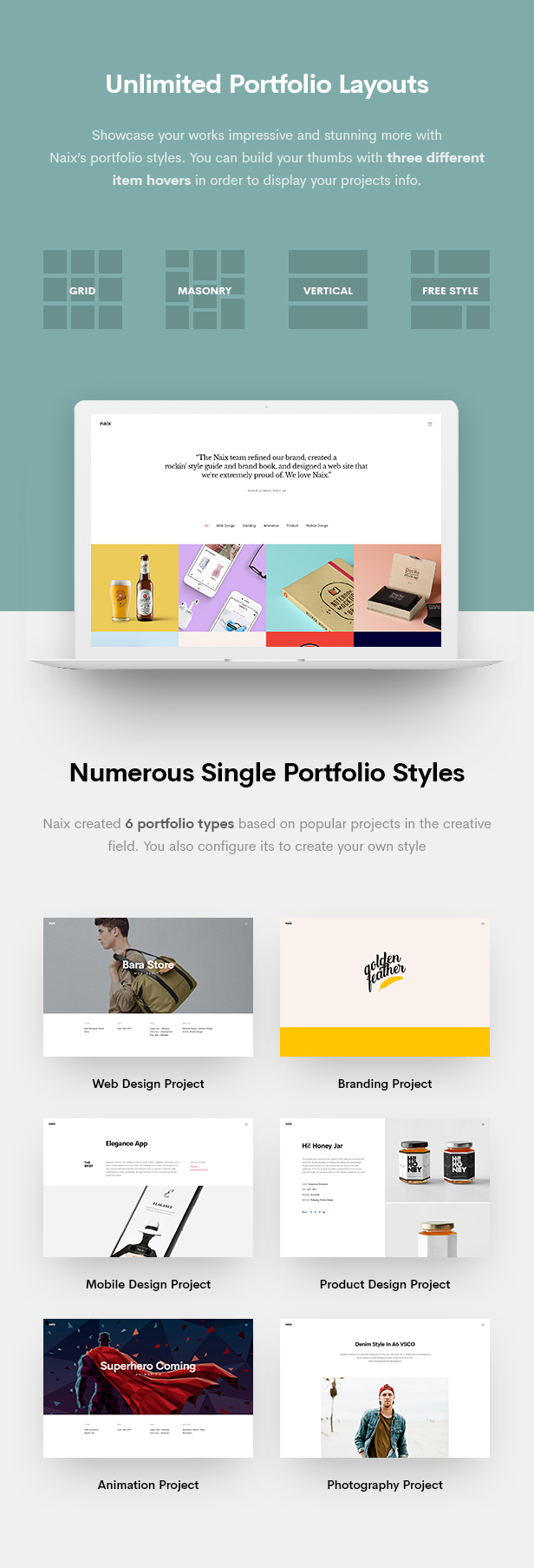 Naix - Creative & High Performance Portfolio WordPress Theme