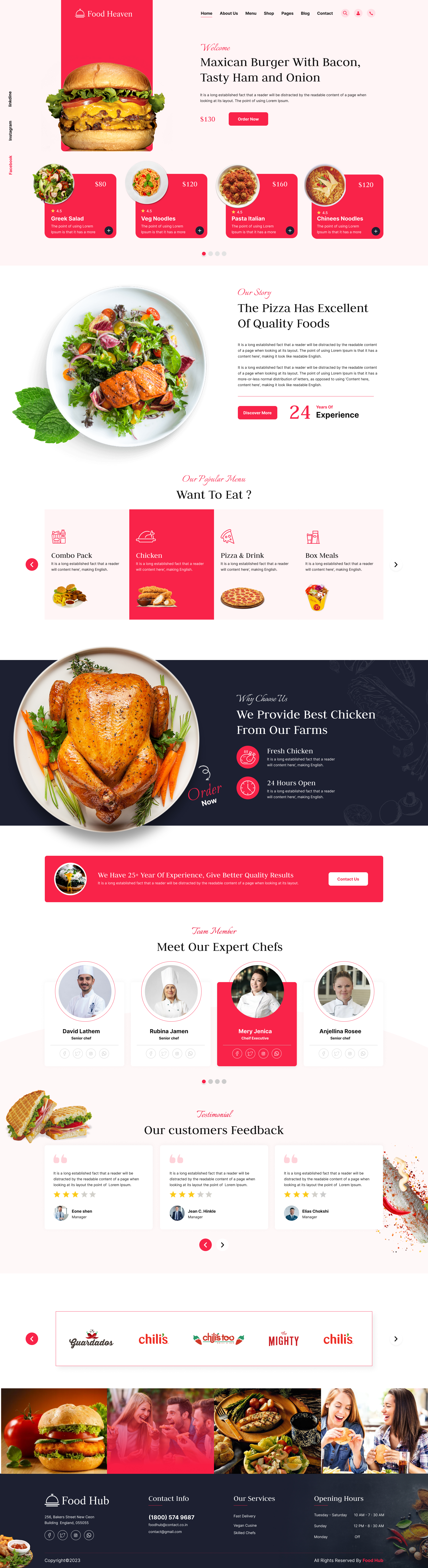 Food Heaven Restaurant Figma Web Template - 1