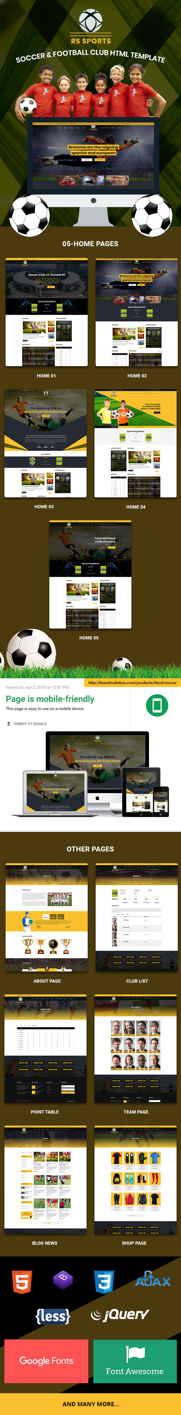 RS Sports - Soccer & Football Club HTML Template