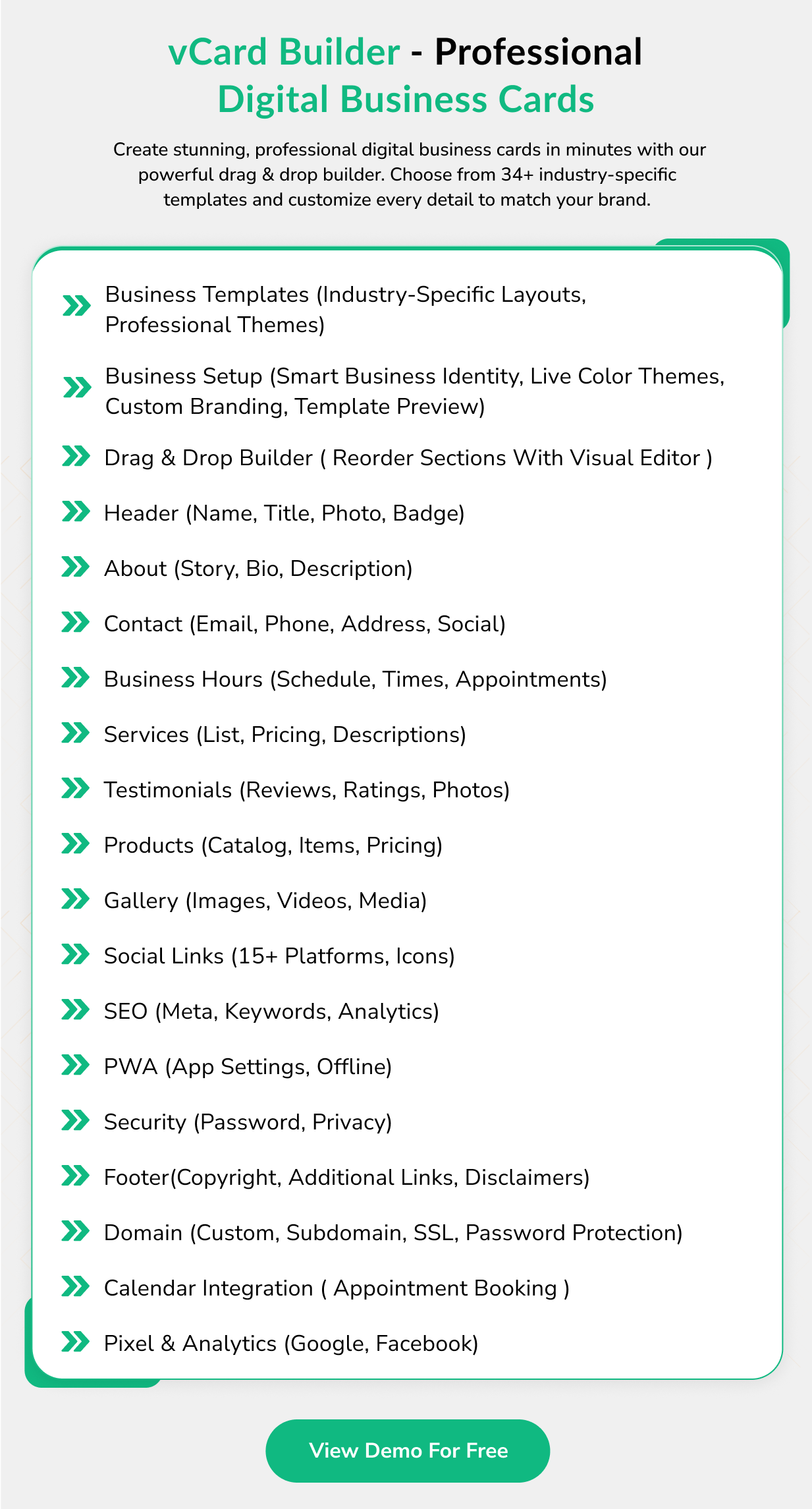vCard SaaS - Digital Business Card Builder - Bio Links Builder - 45