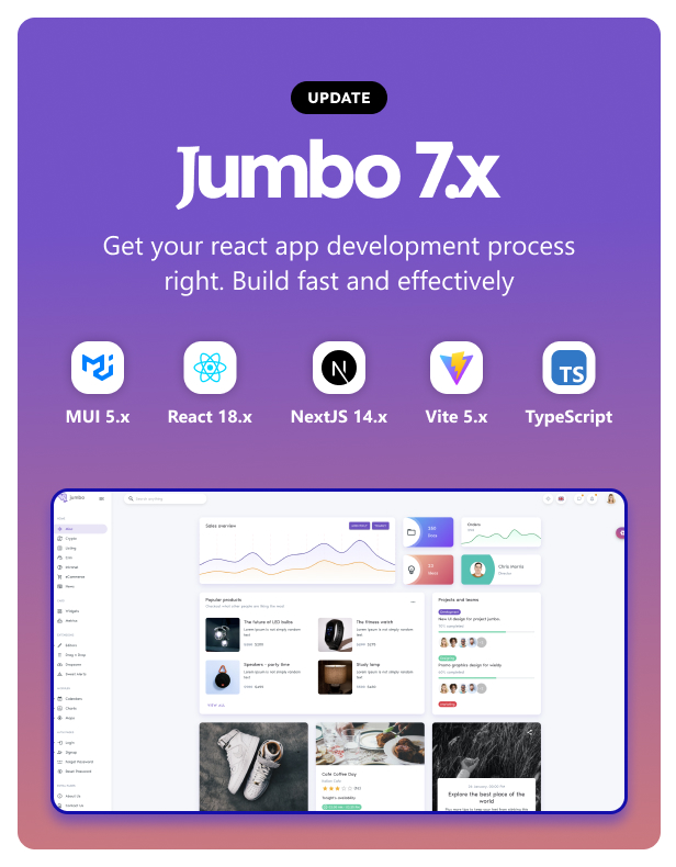 React and Material-UI based Admin Template