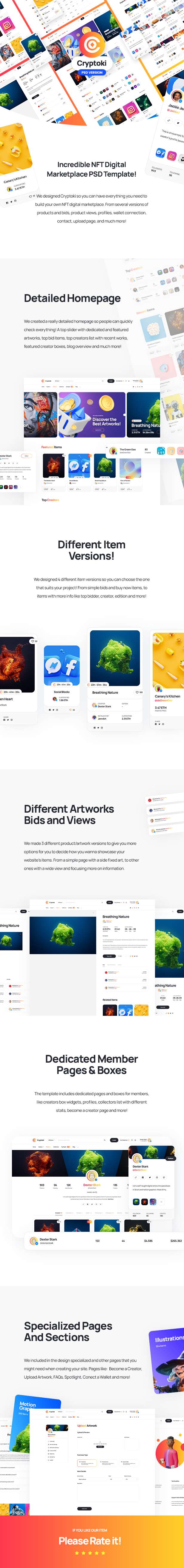 Cryptoki - NFT Digital Marketplace PSD Template - 11