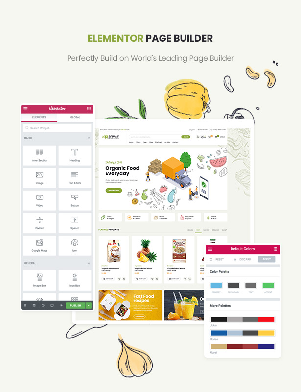 Food Store WordPress Theme Elementor Builder
