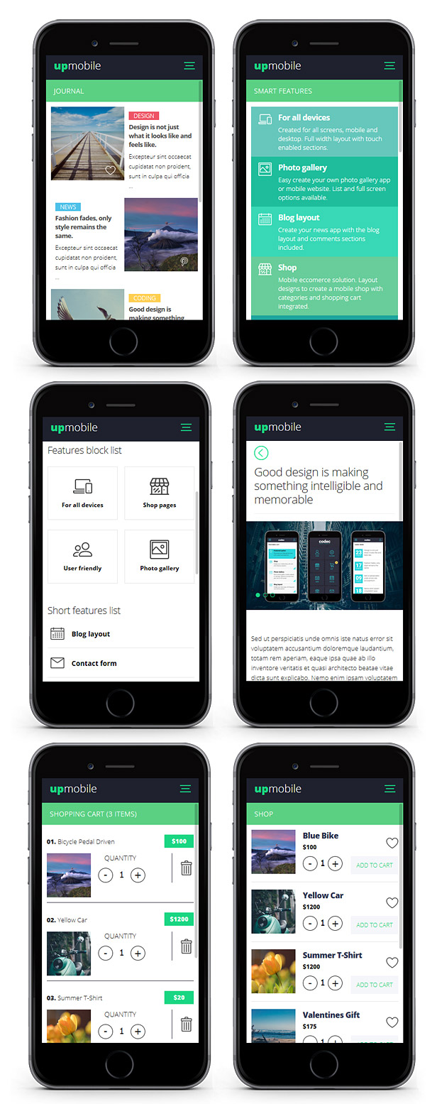 UpMobile Mobile Template