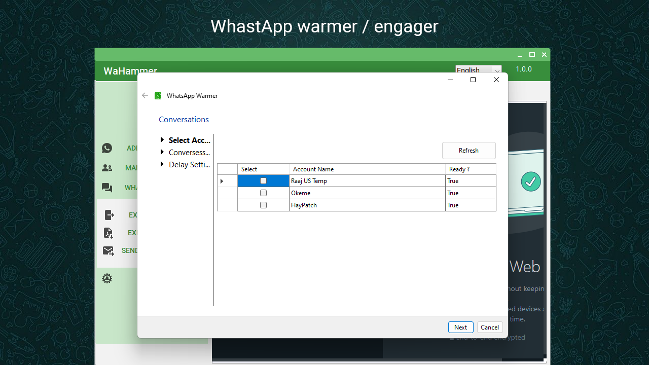 WAHammer - Multi WhatsApp account Browser + WhatsApp Warmer / Account engager (Full Resaller) - 4