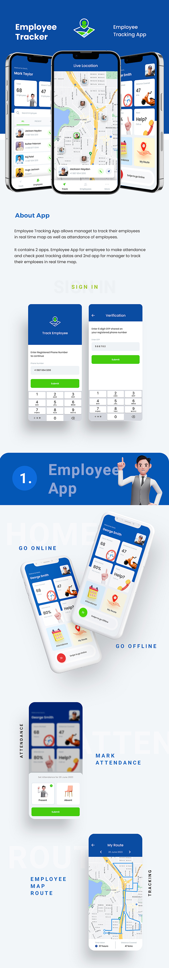 2 Apps | Employee Tracking App | Track Employee | Flutter - 3