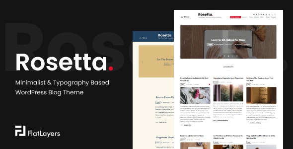 Rosetta - Minimalist & Typography Based WordPress Blog Theme