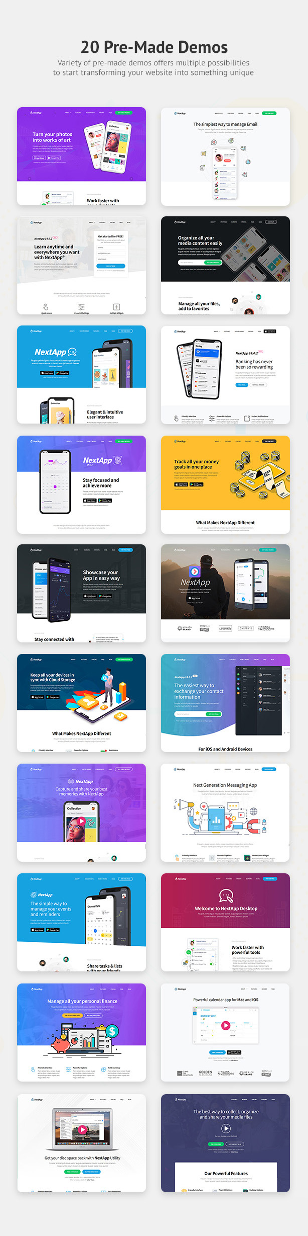 App Landing Page WordPress Theme for Mobile Application Software Design & Development Site - Nextapp - 4