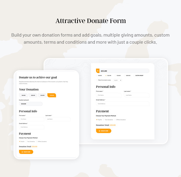 Gainlove Nonprofit WordPress Theme - Donate Form 