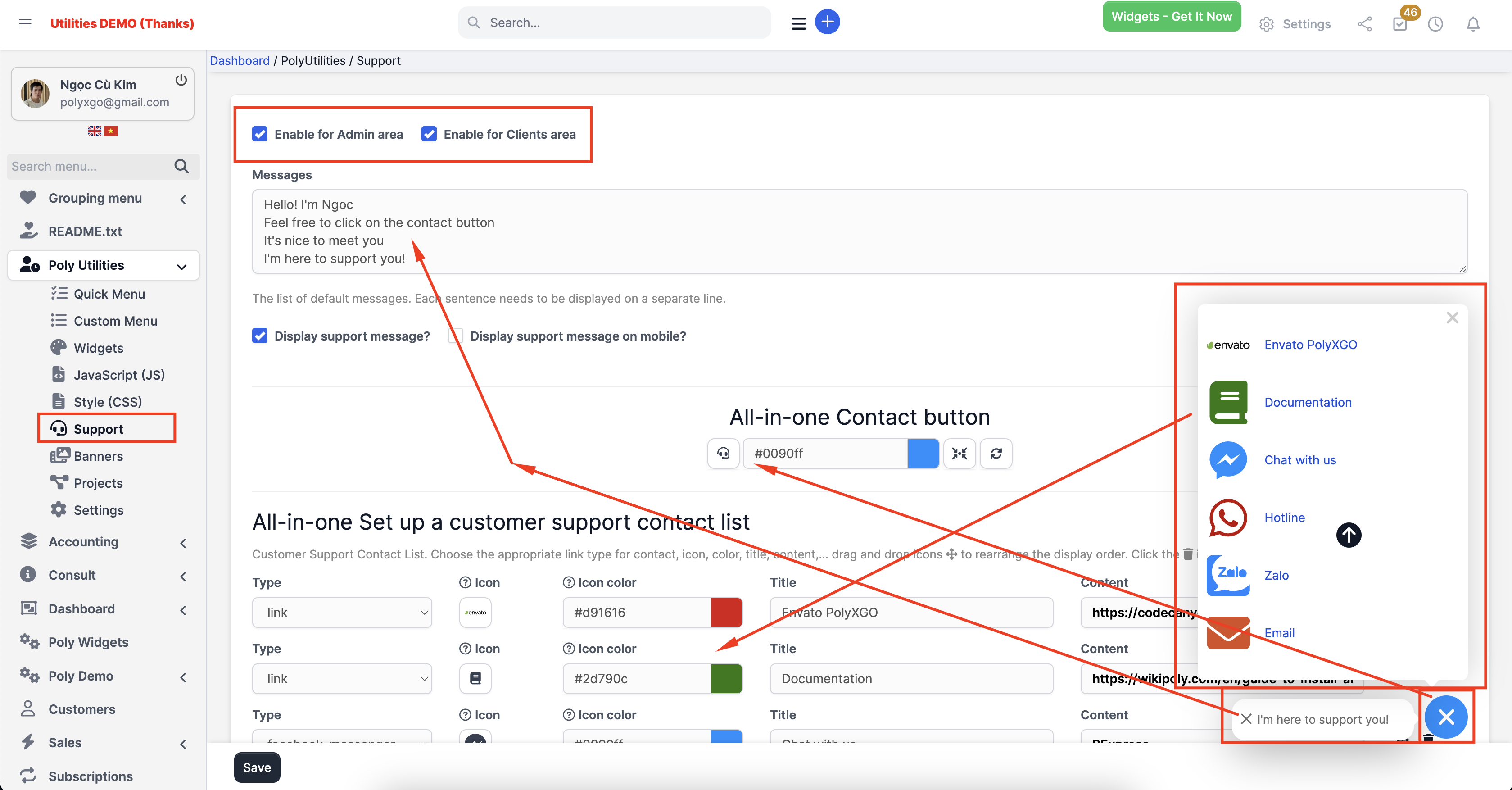 PolyUtilities for Perfex CRM: Quick Access Menu, Custom JS, CSS, and More - 13