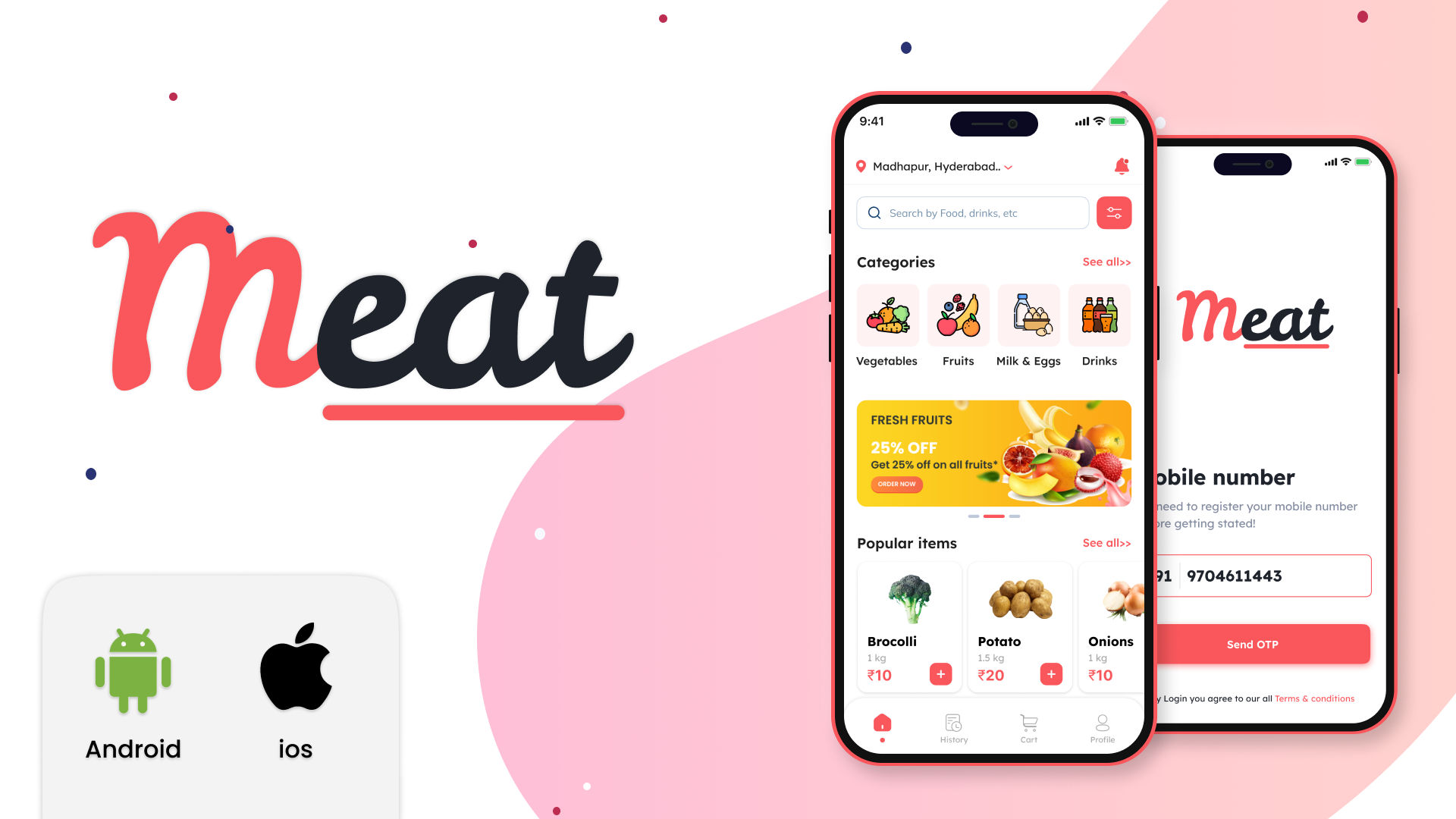 Meat Delivery App Flutter UI Kit Buy Apps, Themes, UI, Templates