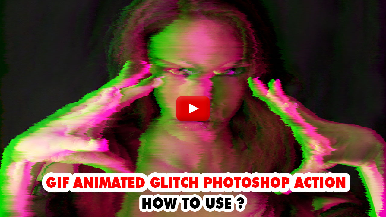 Gif Animated Glitch Photoshop Action - 25