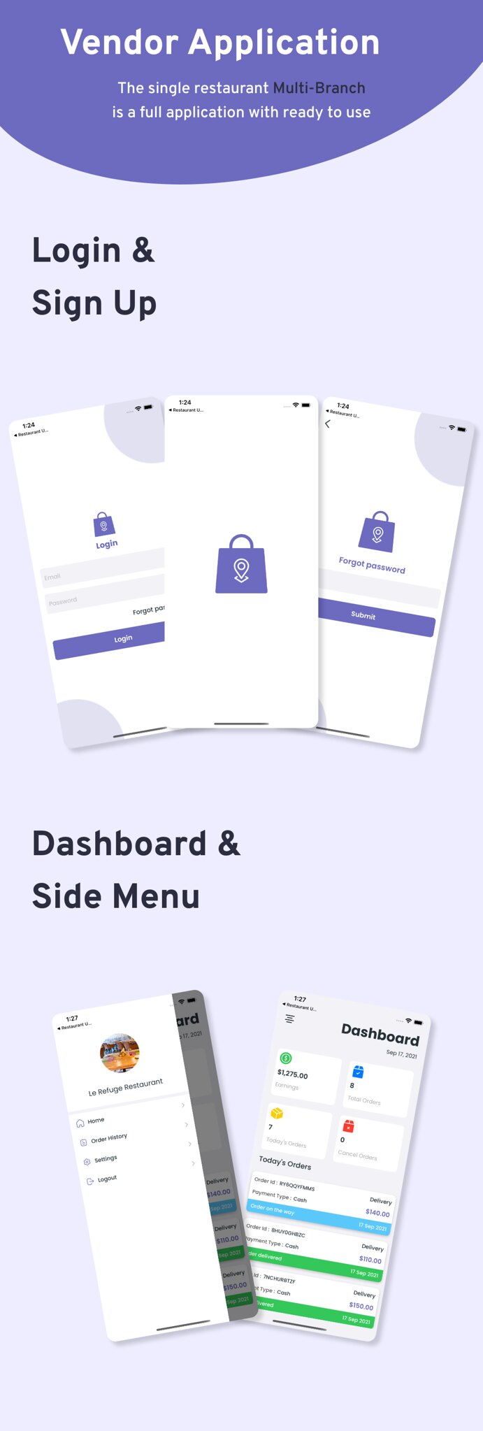 Multi-Branch Restaurant - Android User + Delivery Boy + Vendor Apps With Laravel Admin Panel - 16