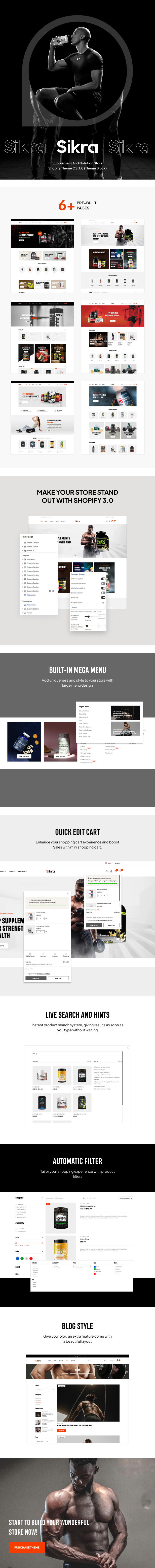 Sikra – Supplement & Nutrition Store Shopify Theme OS 3.0 (Theme Block) - 1