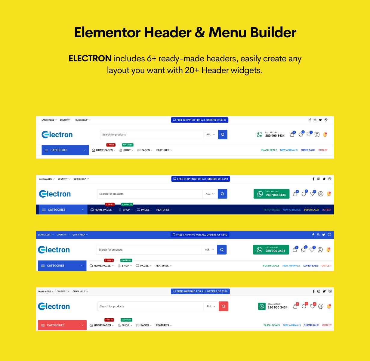 Electron - elementor electronics store woocommerce theme - 2