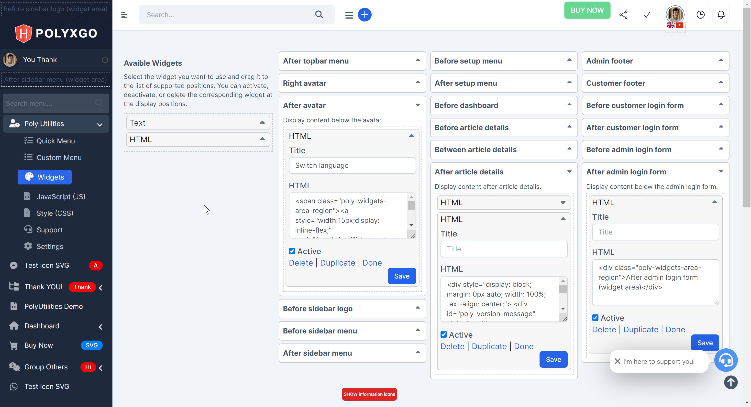 PolyUtilities for Perfex CRM: Quick Access Menu, Custom JS, CSS, and More - 5