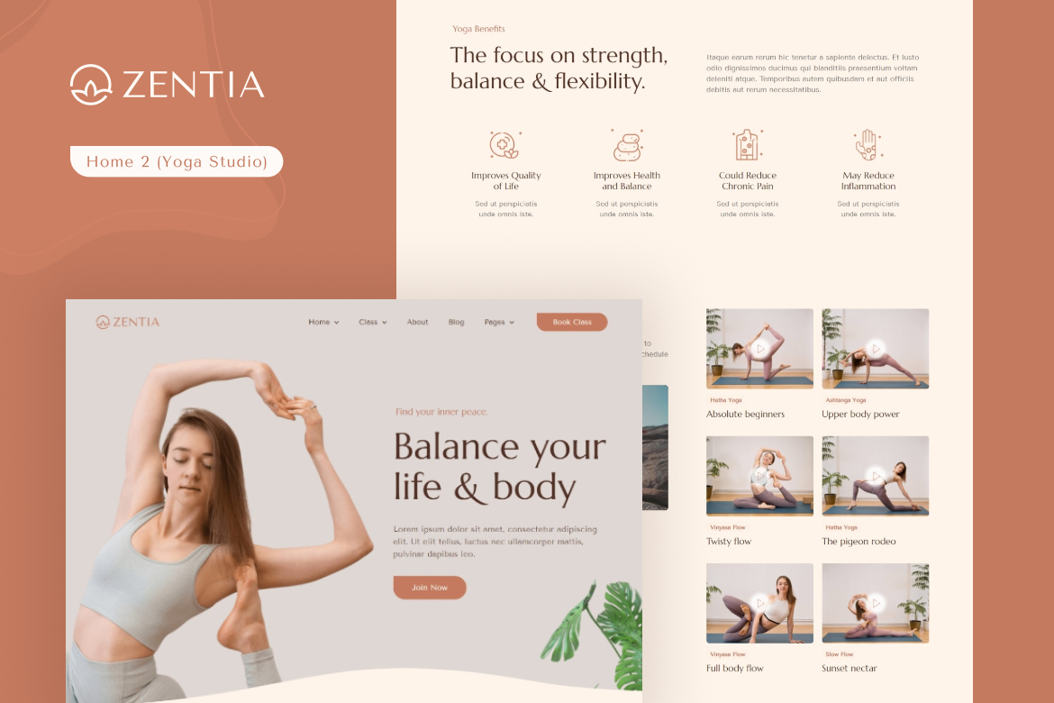 Zentia | Yoga Teacher & Studio Elementor Template Kit - 2