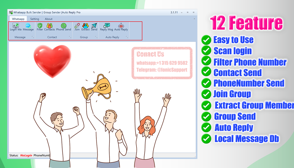 Whatsapp Bulk Sender | Group Sender |Auto Reply +License KeyGen App-Full Reseller