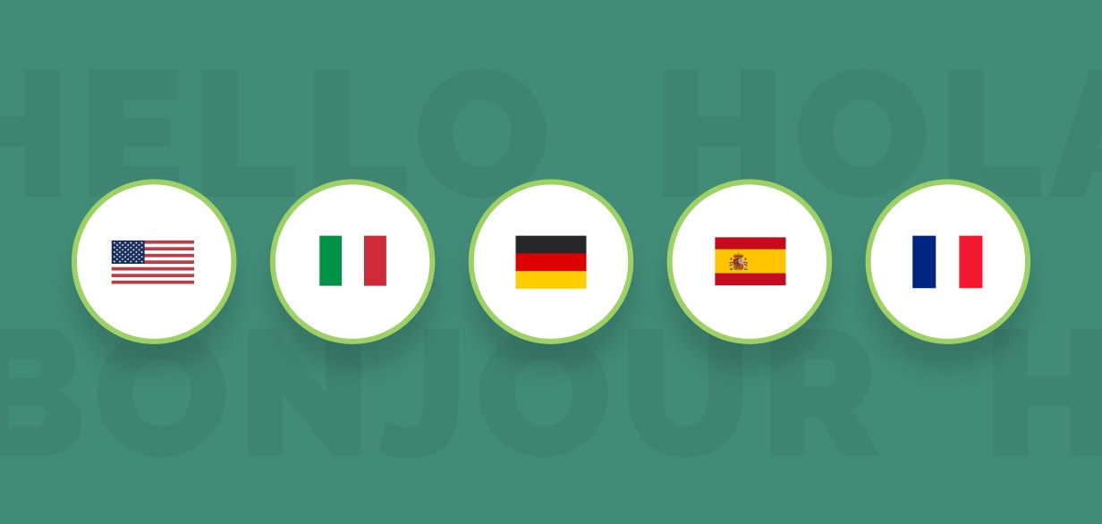 English, Italian, French, German, & Spanish Supported