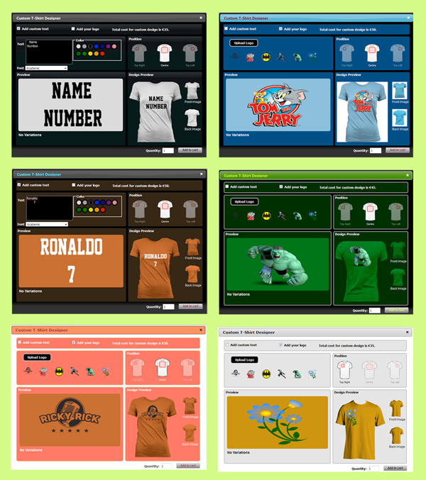 t shirt ecommerce website