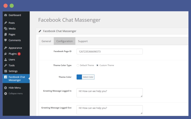 Facebook Chat Messenger for WordPress - 1