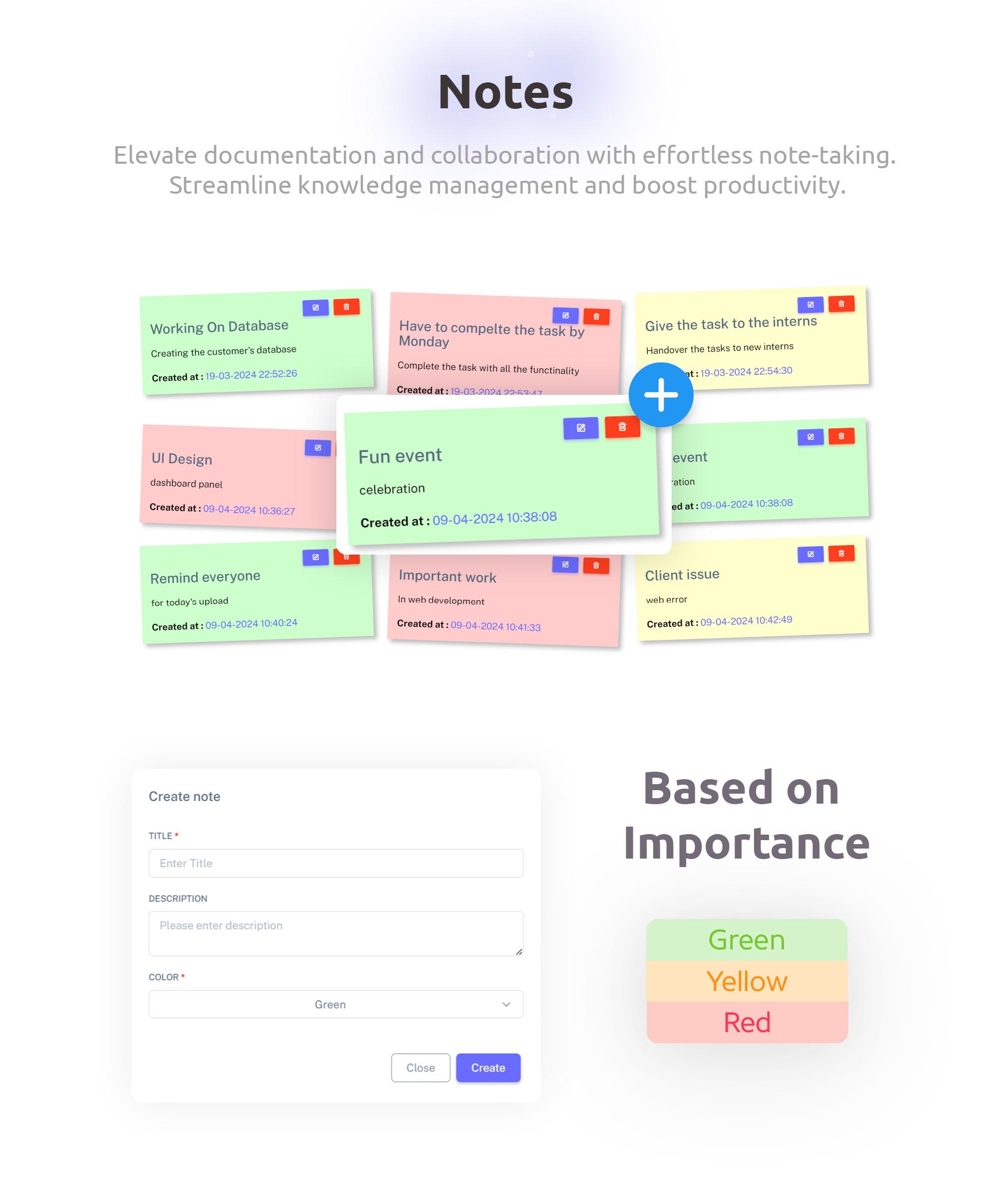 Notes - Admin panel - Taskify SaaS - Project Management, Task Management & Productivity Tool