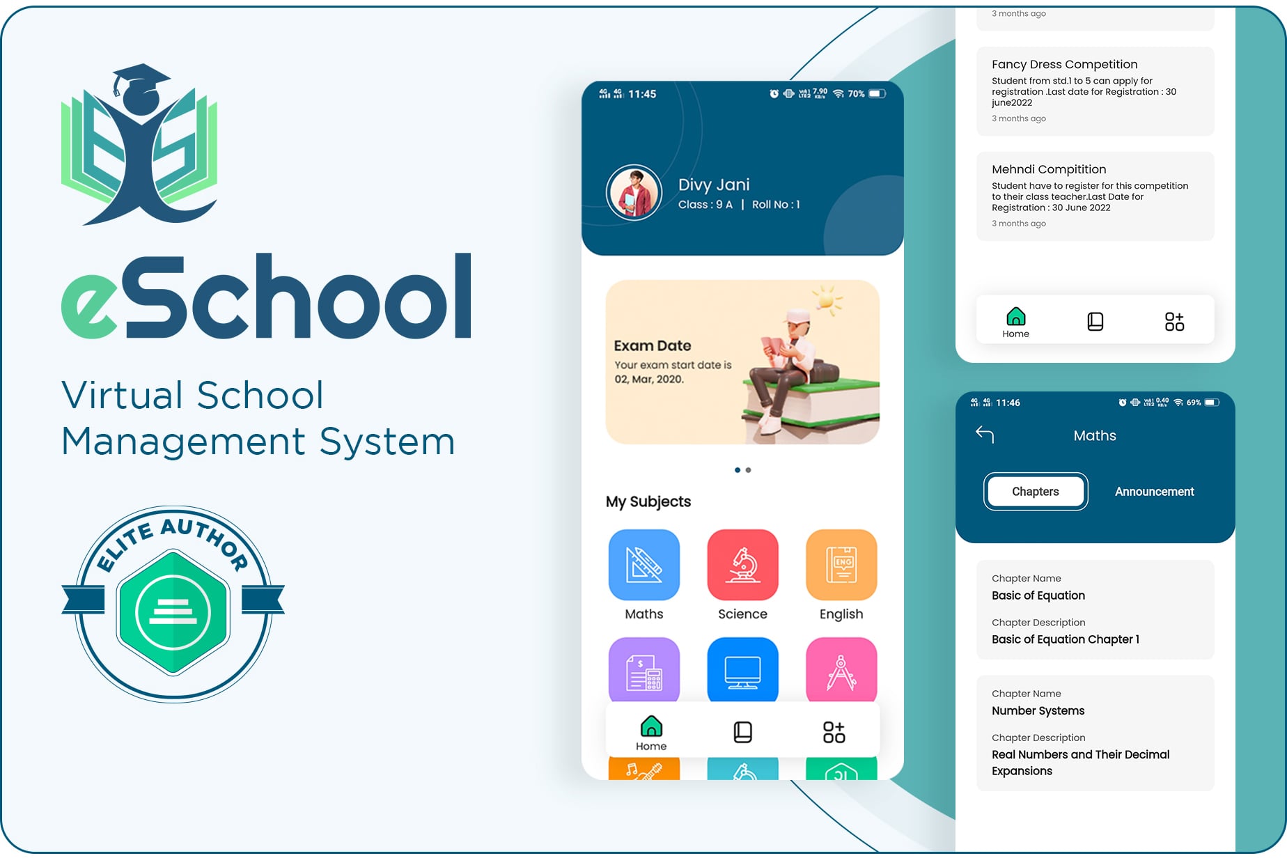 eSchool - Virtual School Management System Flutter App with Laravel Admin Panel - 5