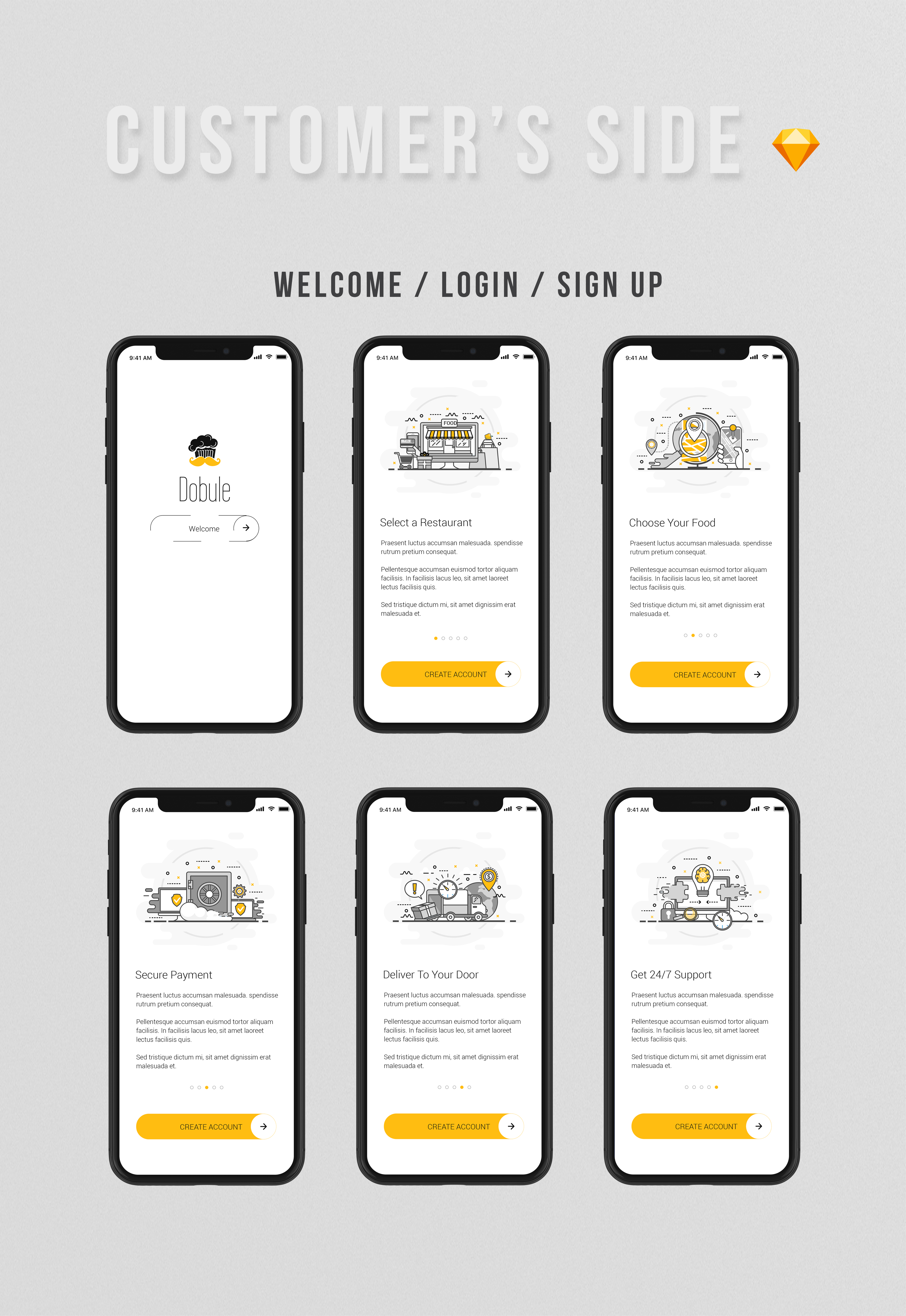 Dobule Food Delivery Ui Kit For Mobile App