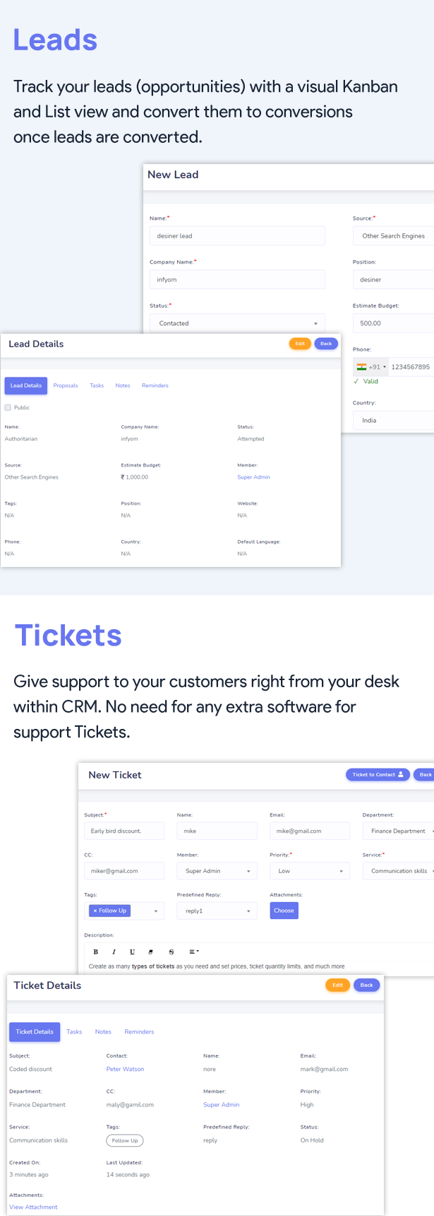 InfyCRM Features 4