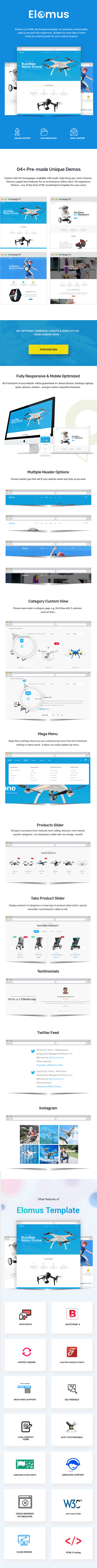 Elomus - Single Product Shop HTML Template - 1