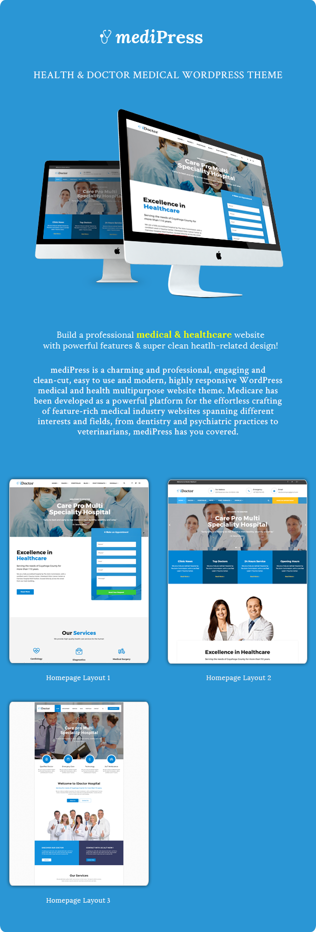 mediPress - Health and Doctor Medical WordPress Theme - 1