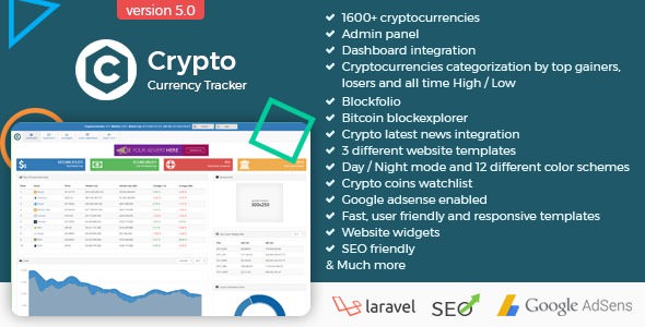 Crypto Currency Tracker - Realtime Prices, Charts, News, ICO's and more - CodeCanyon Item for Sale