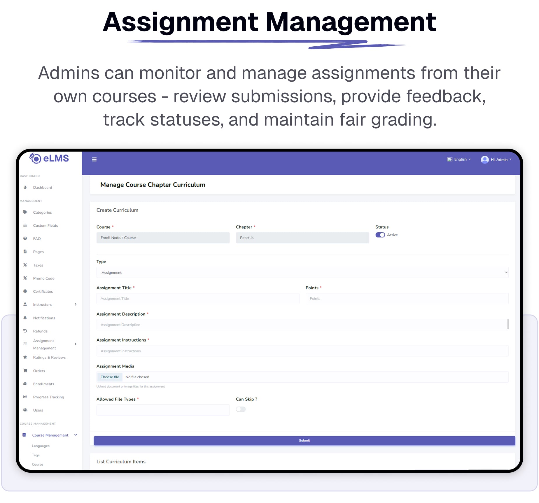 Assignment management