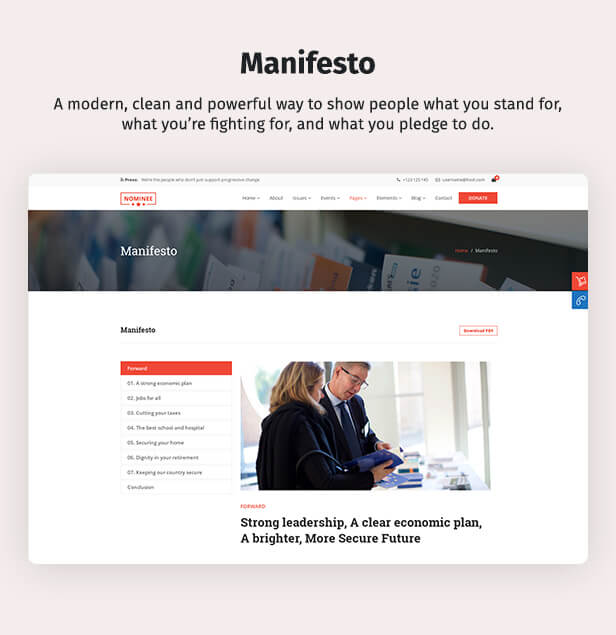 Political WordPress Theme Manifesto