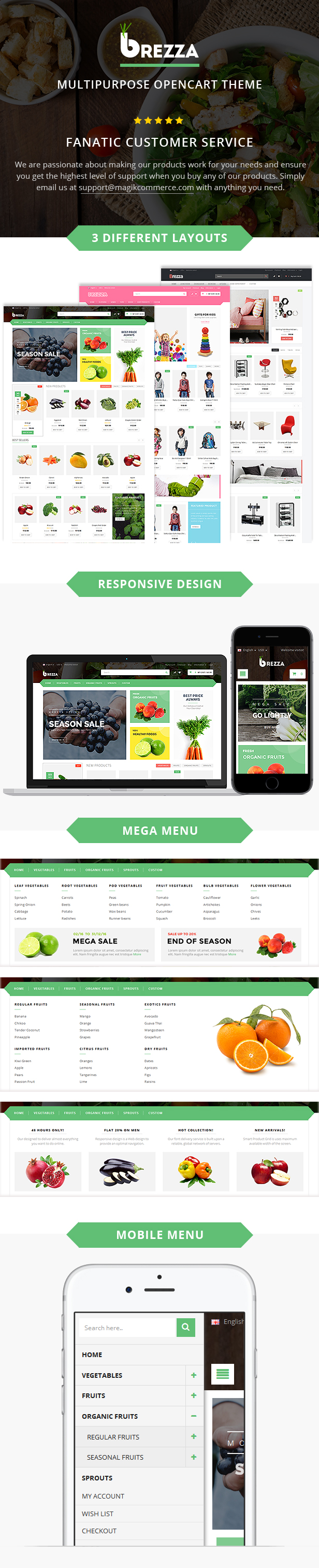 fruit store opencart theme