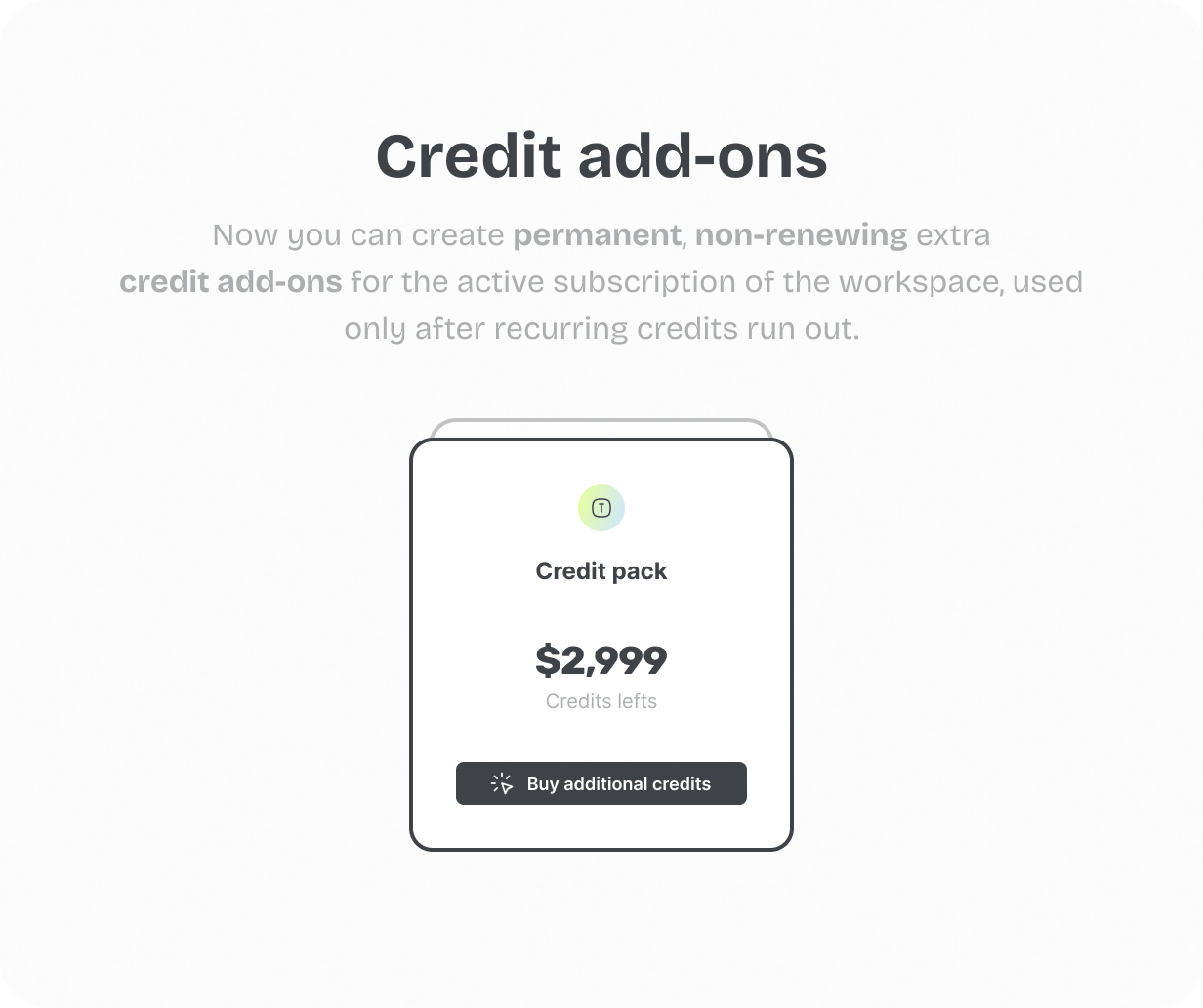 Onetime offers, Credit Addons @heyaikeedo #aikeedo