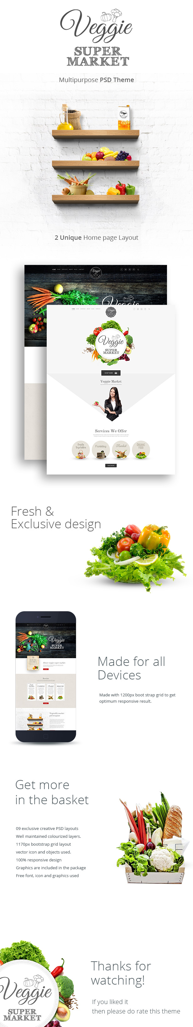 Veggie Super Market | Multipurpose PSD Template - 2