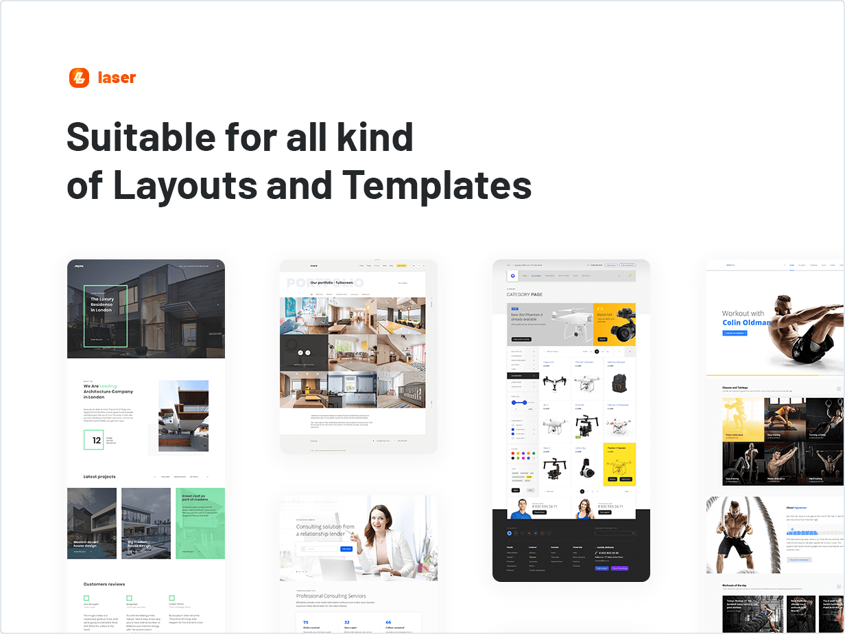 Suitable for all kind of Layouts ans Templates