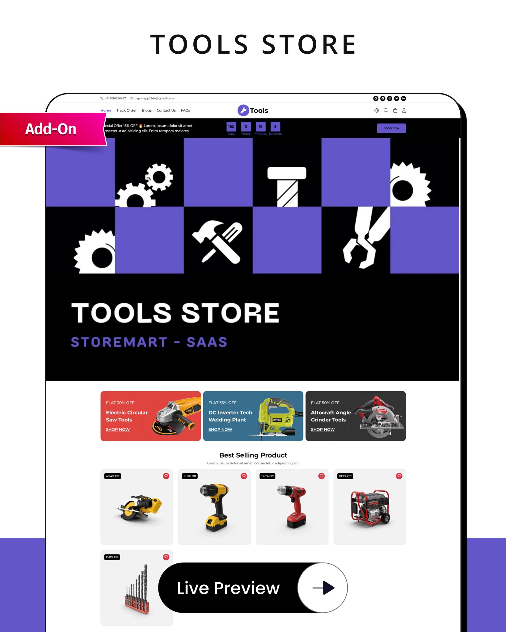 StoreMart SaaS - Online Product Selling SaaS Business Website Builder