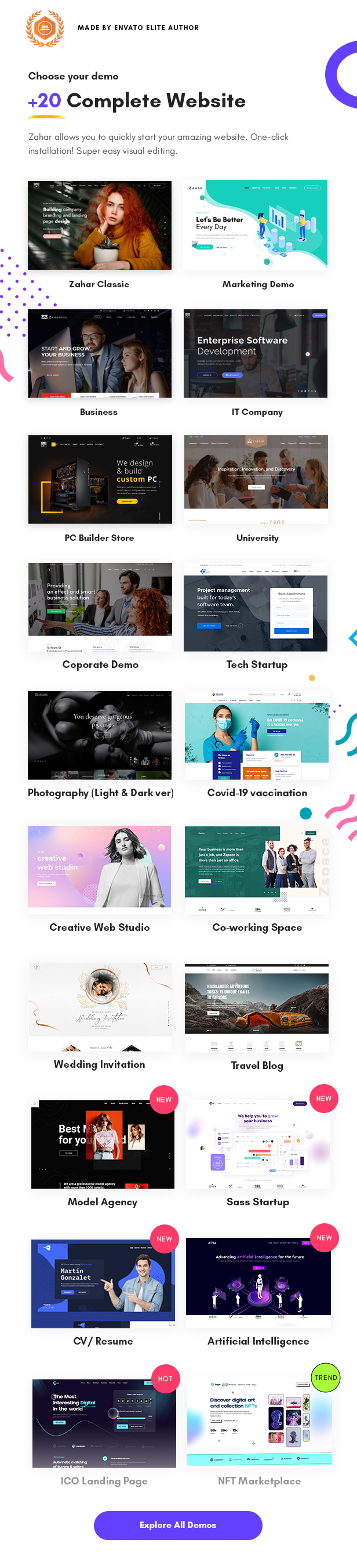 Zahar - Creative Multipurpose Elementor WordPress Theme